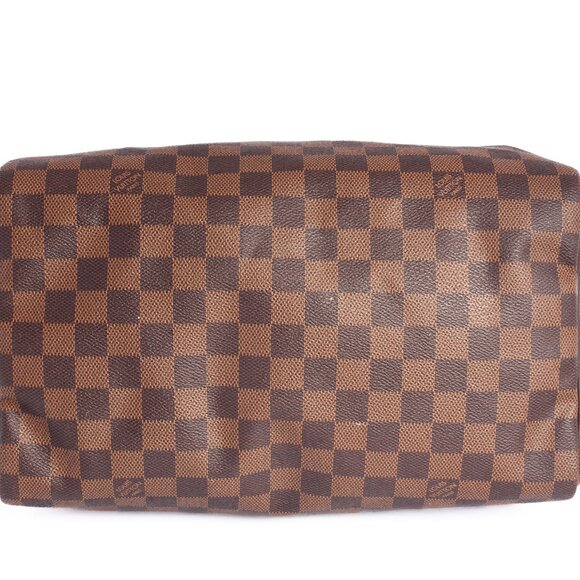 Authentic LOUIS VUITTON Damier Ebene Canvas Speedy 30 Bandouliere Handbag - Picture 4 of 12